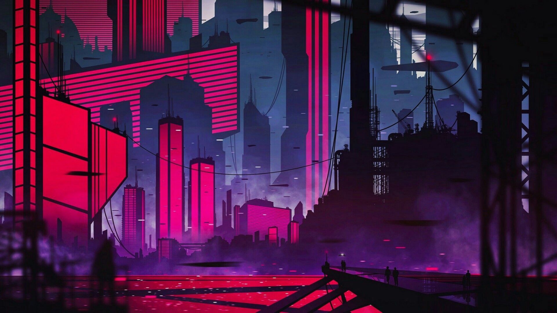 Neon City Aesthetic Wallpaper On