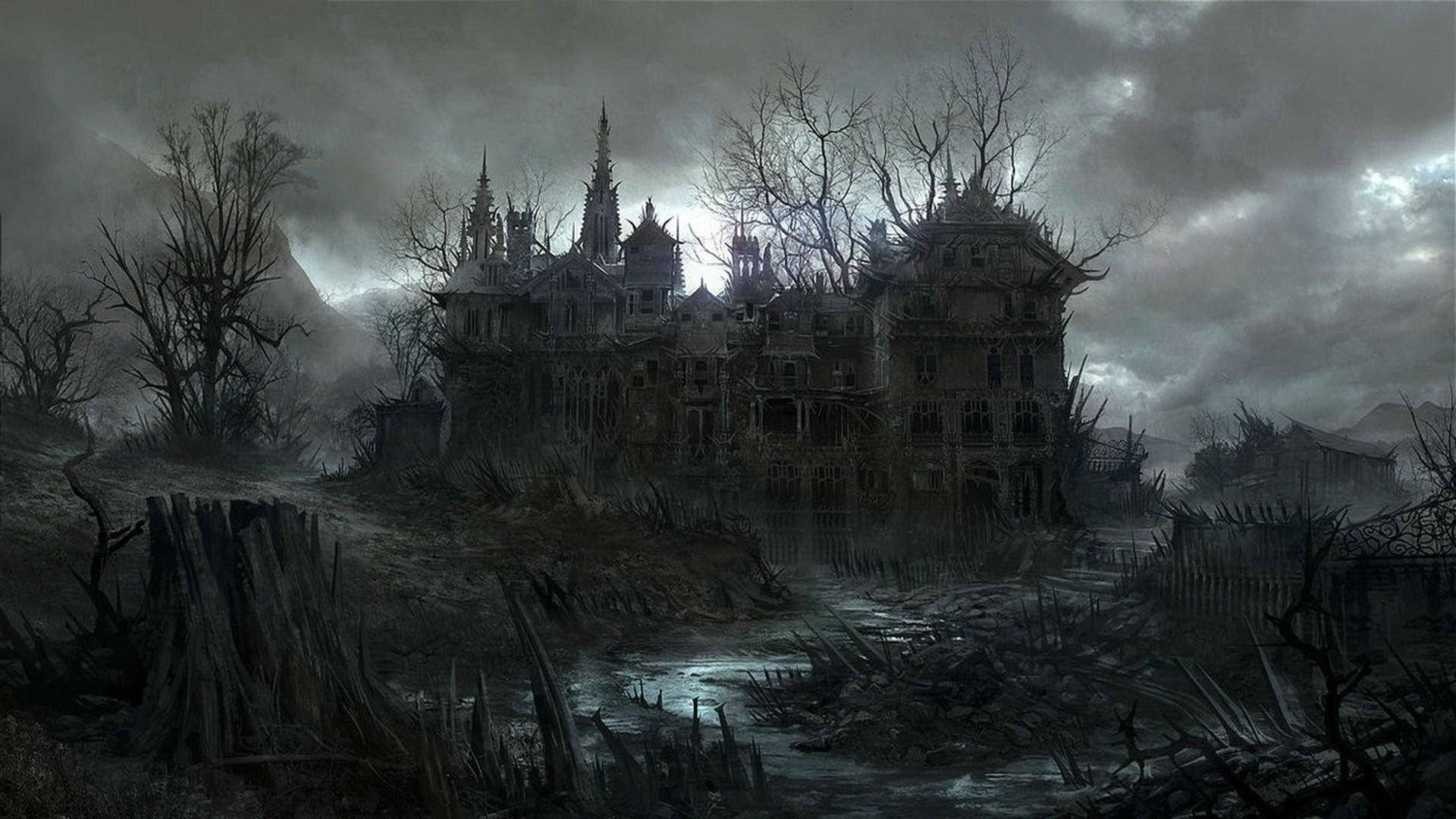 Haunted House Halloween Wallpaper
