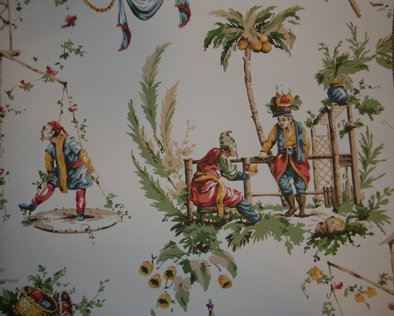Thibaut Chinoiserie Scene Double Roll Wallpaper SOLD