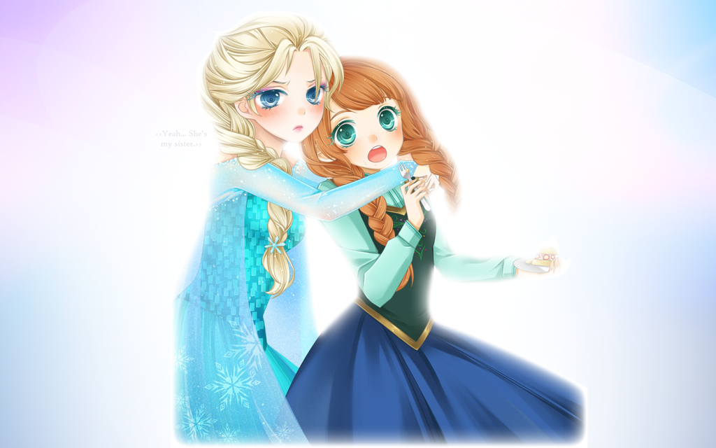 Elsa And Anna Wallpaper by SachiDashie