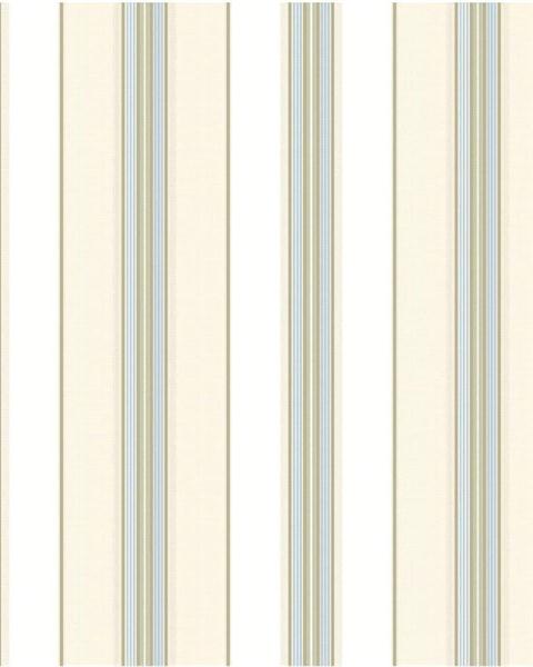 Waverly Classics Blue And White Lovers Lane Striped Wallpaper