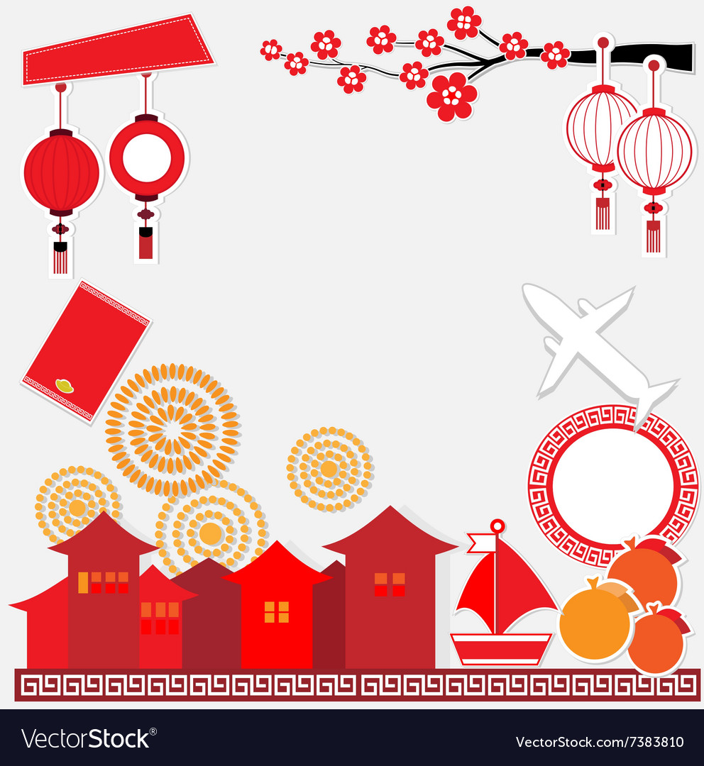 China Background Travel Culture Royalty Vector Image