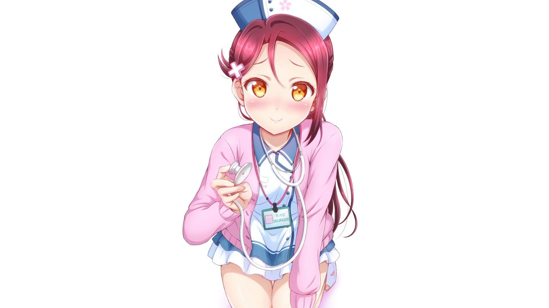 Desktop Wallpaper Sakurauchi Riko Love Live Anime Girl Nurse