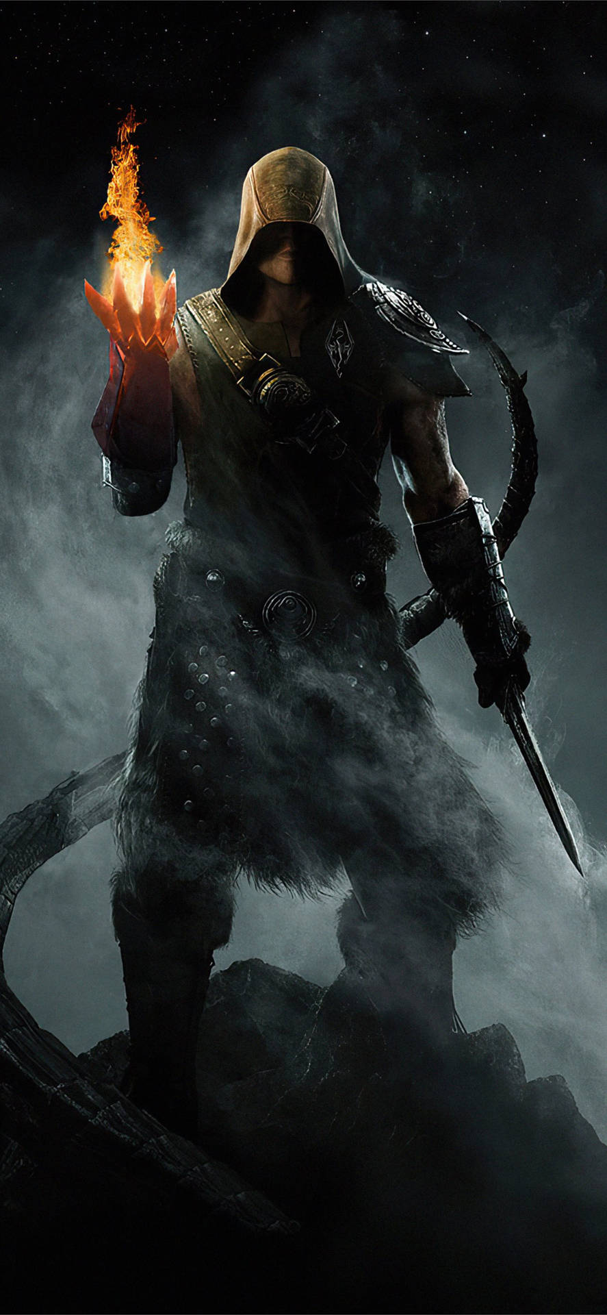 Skyrim iPhone Flame In Hand Ob6l73a2ua1y07zg Wallpaper