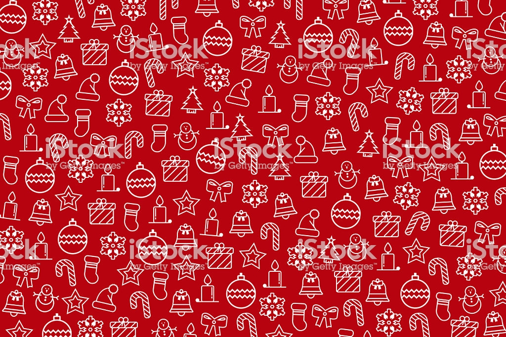 Red Christmas Wallpaper With New Year Theme Stock Photo