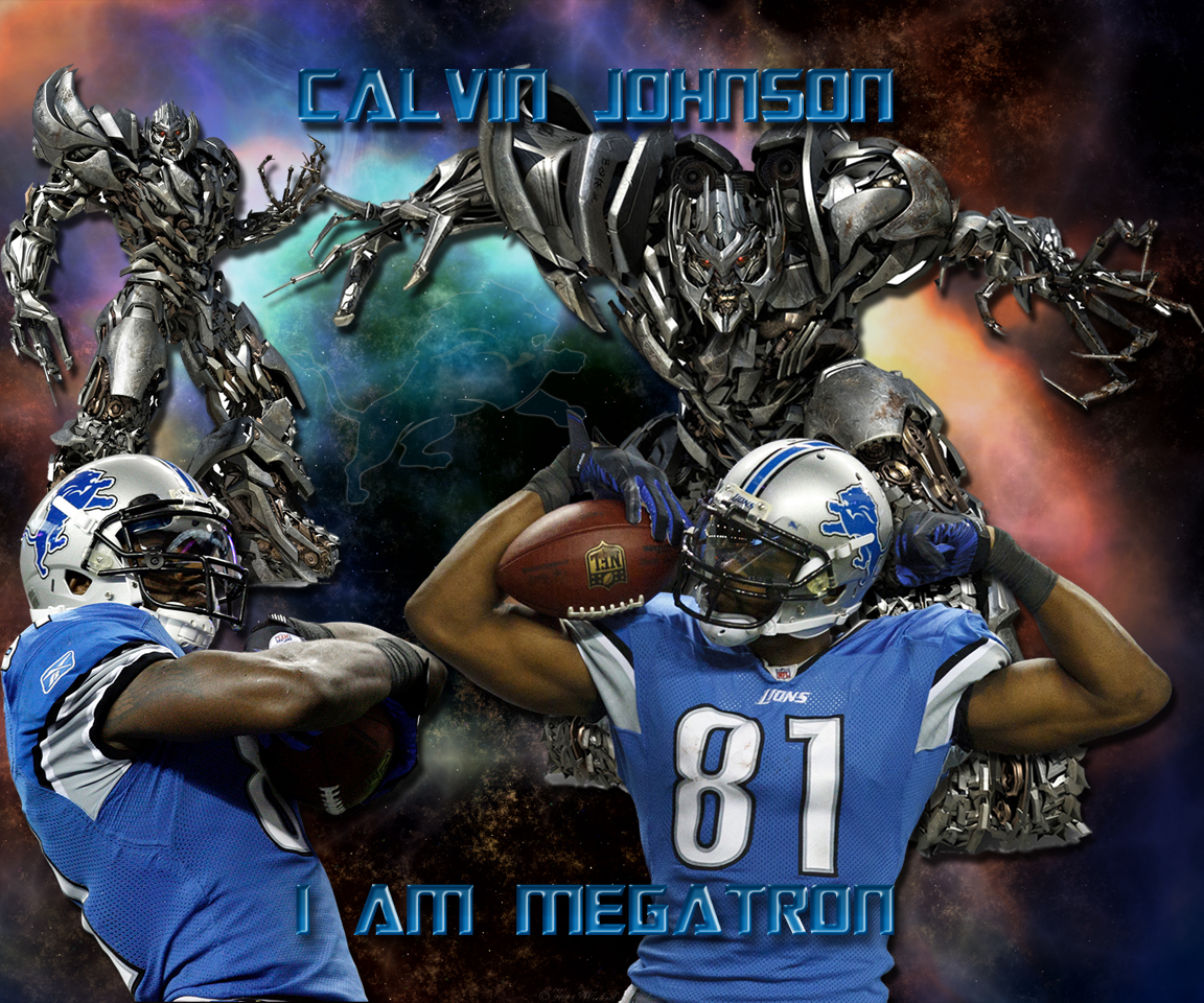 Calvin Johnson I Am Megatron Detroit Lions Wallpaper