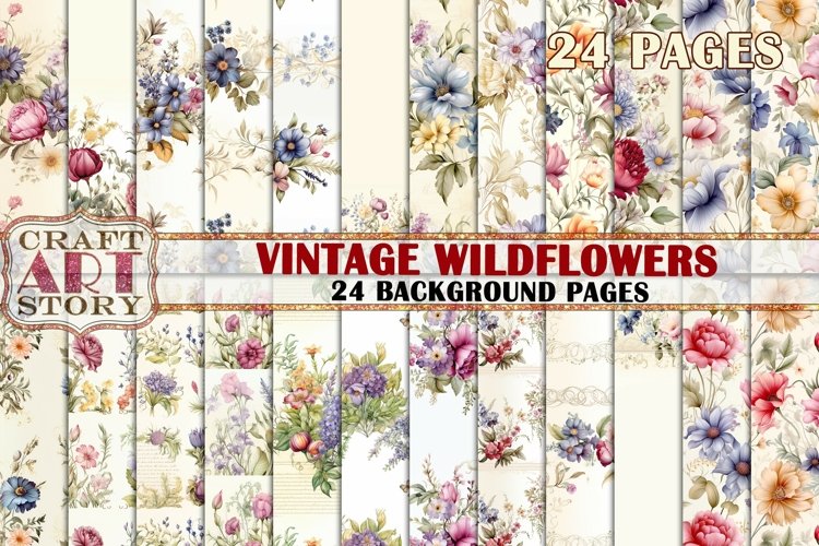 Vintage Wildflowers Background S Botanical Picture Wallpaper
