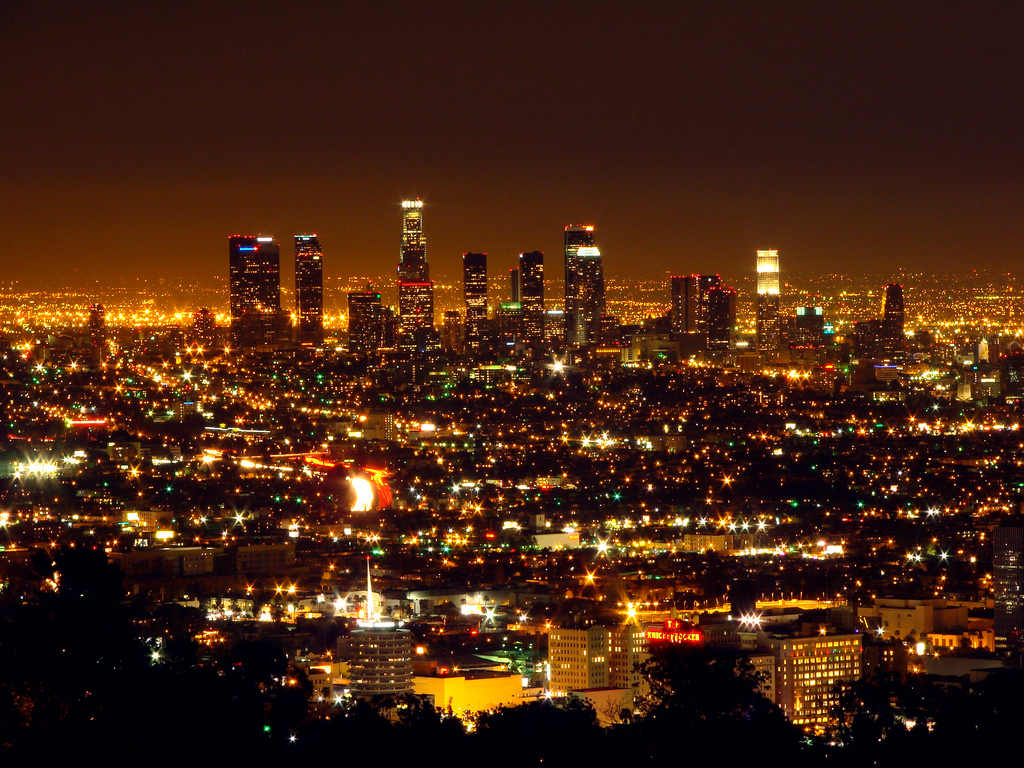 Los Angeles Cityscape Night City Buildings Digital Art 4K Wallpaper 26