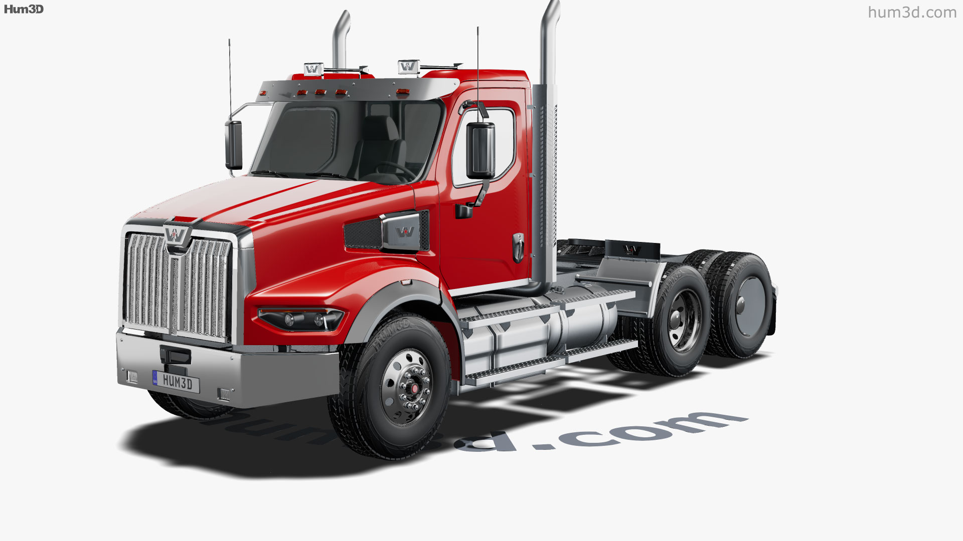 Of Western Star 49x Sb Day Cab Tractor Truck 3d