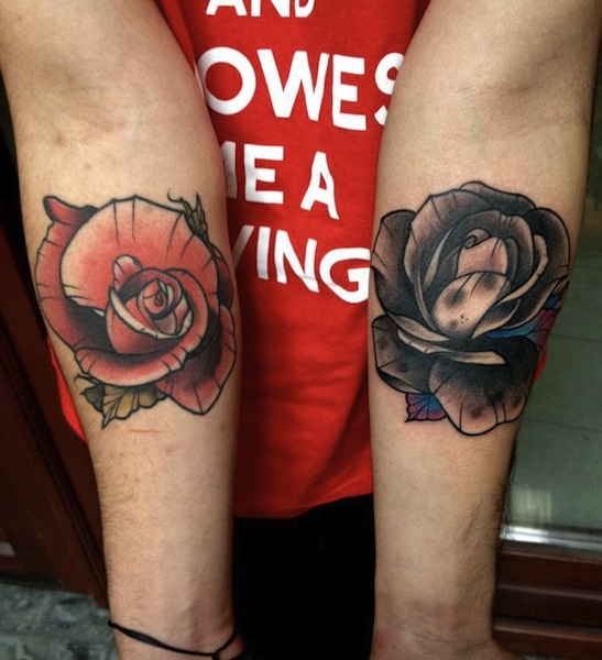 Rose I got done the day before I got pitted  Ed hardy vibes Idk  Thought Id share with you guys The second and third pic are 3 days after  so healing
