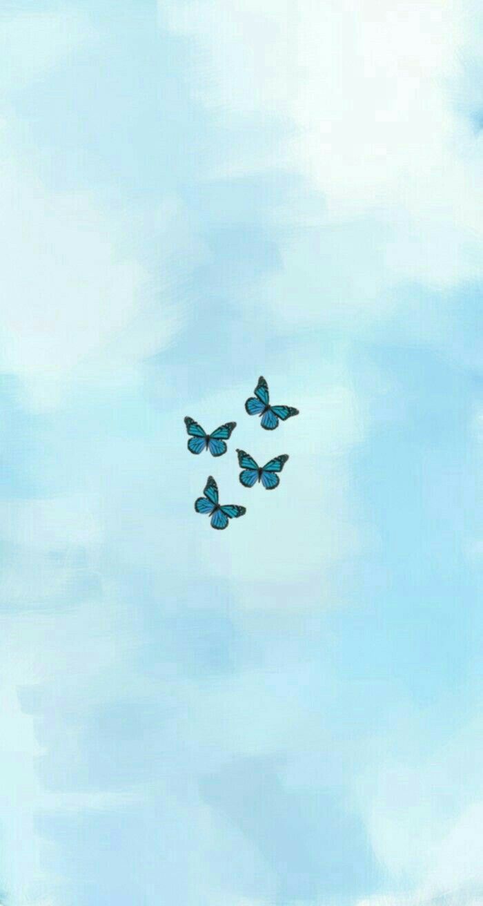 Aesthetic Wallpaper Blue iPhone Butterfly