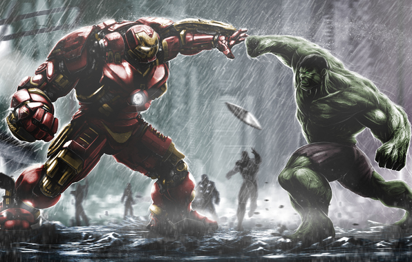 Wallpaper Hulkbuster Iron Man Tony Stark Hulk Bruce