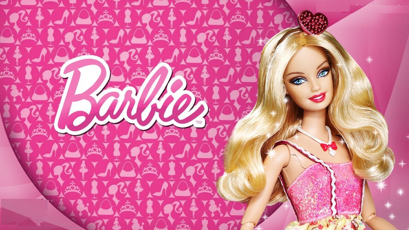 Barbie Doll with Pink Background