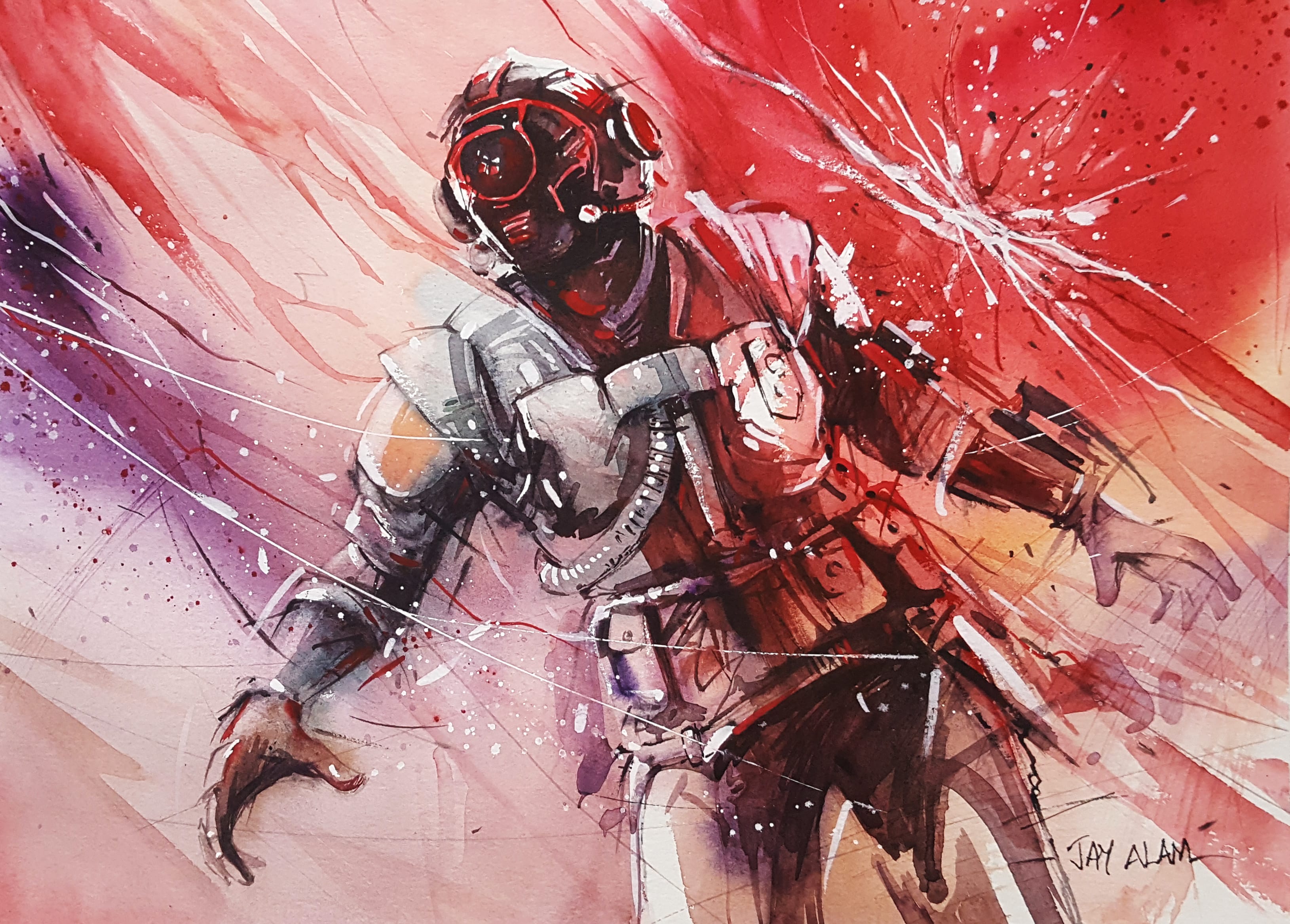 Fortnite Visitor Watercolour Painting Wallpaper And