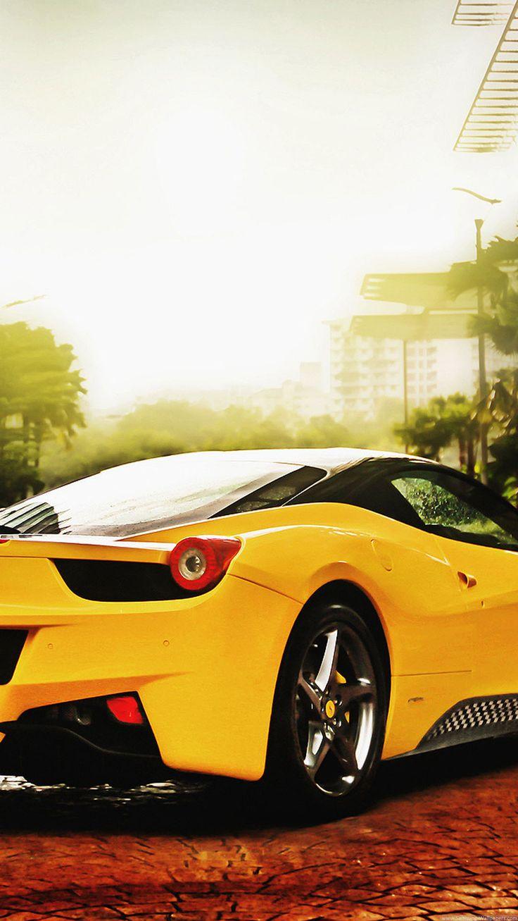 Ferrari Spider Yellow iPhone Plus Wallpaper Car