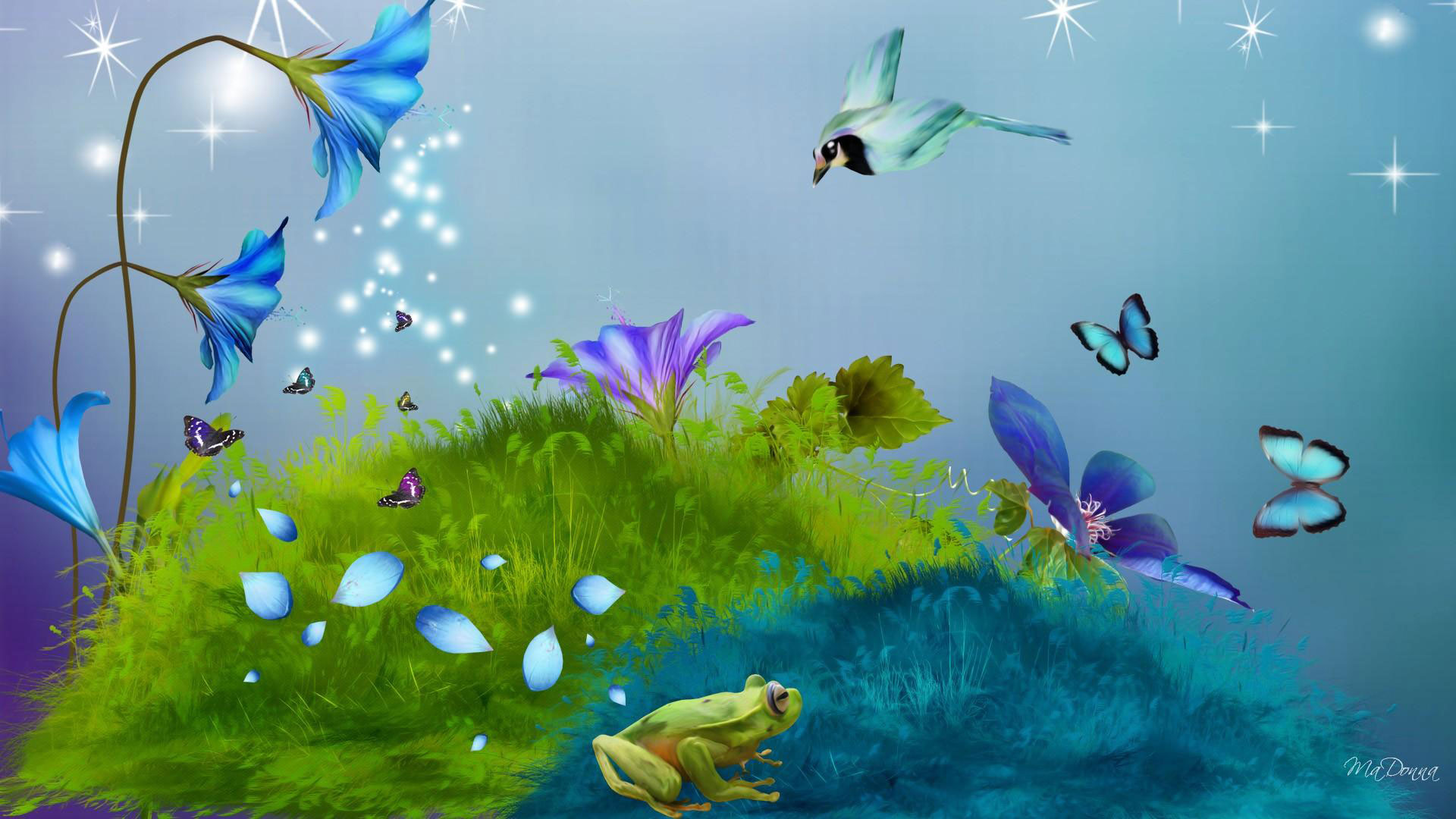 Flowers Animated Natural Desktop Background Wallpaper