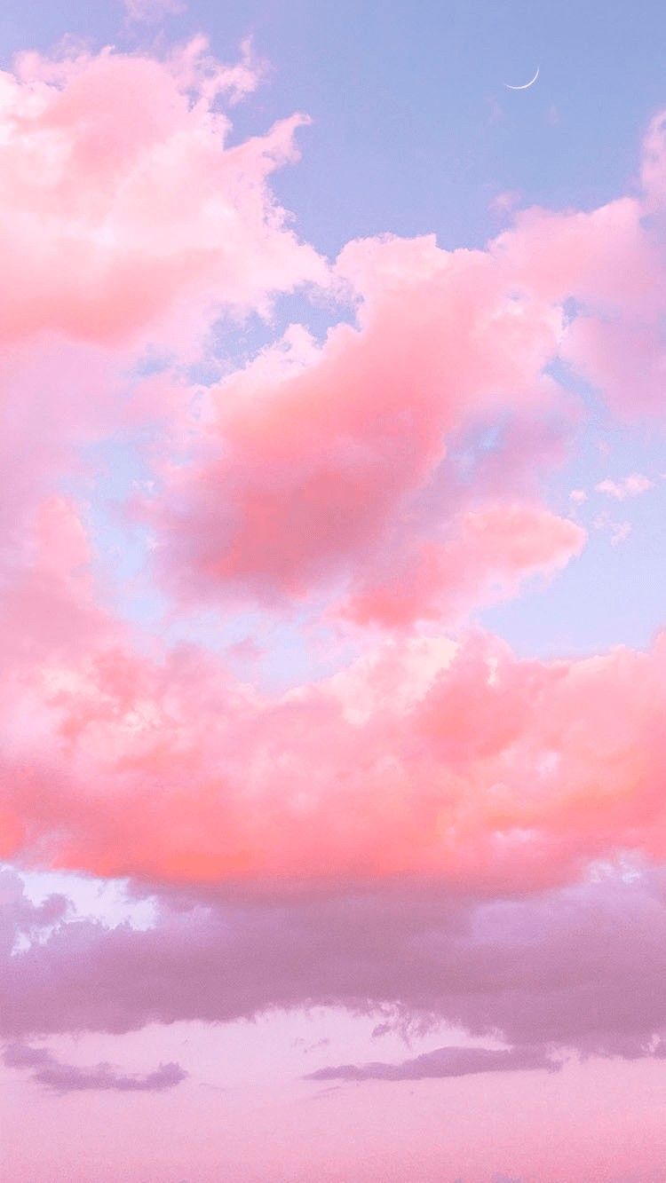 Blue Sky Pink Clouds Wallpaper