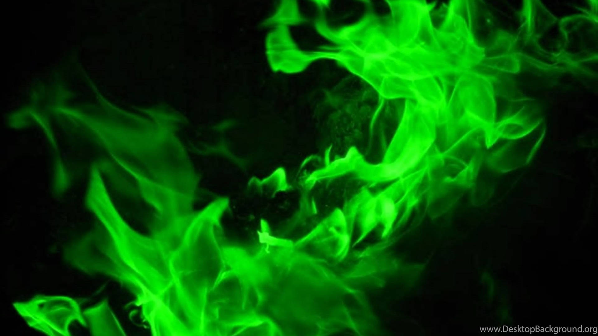 Green Fire Background S Wallpaper