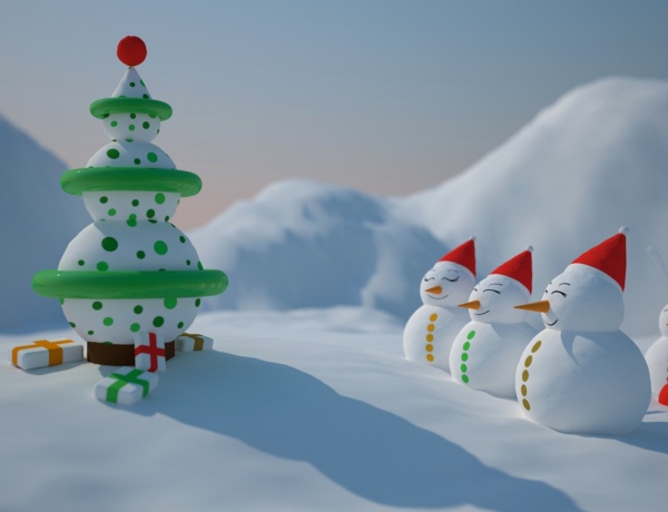 Christmas Desktop Wallpaper Snow Tree