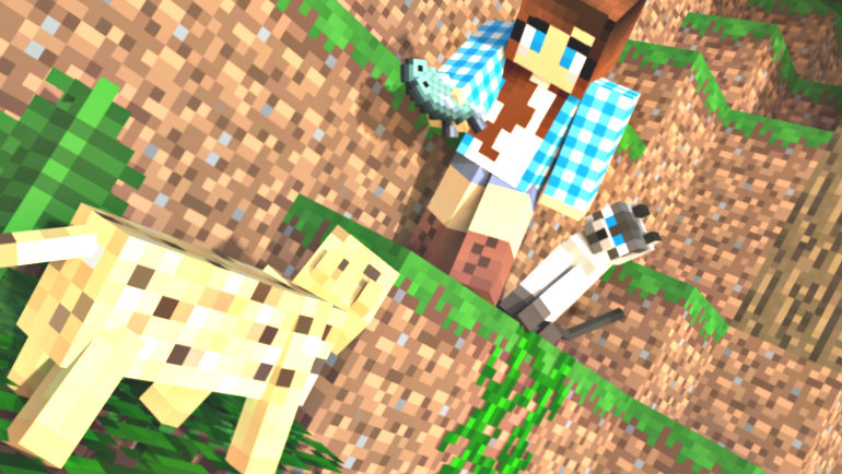 Novaskin-minecraft-wallpaper BEN and his dog by Rubeccaknight on DeviantArt