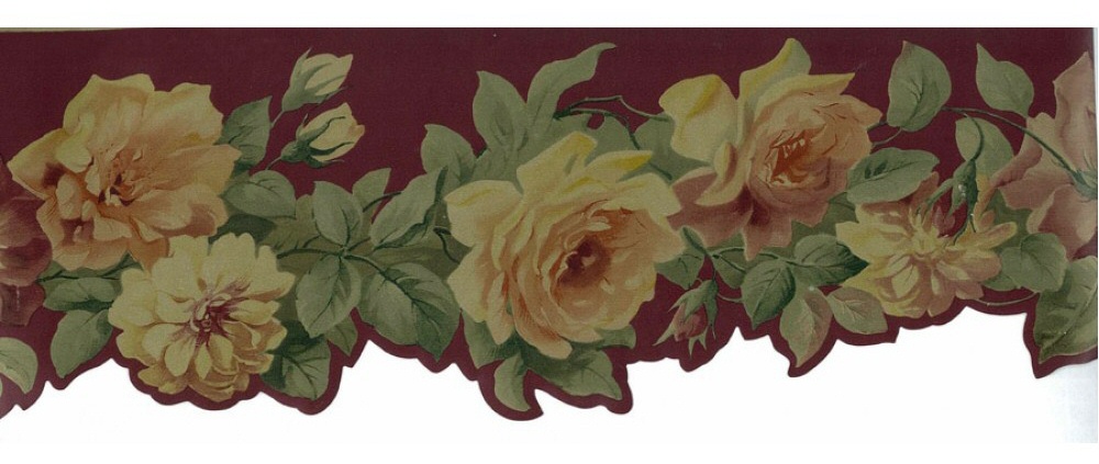 Antique Yellow Rose Wallpaper Border St77754dc Clearance Quantities