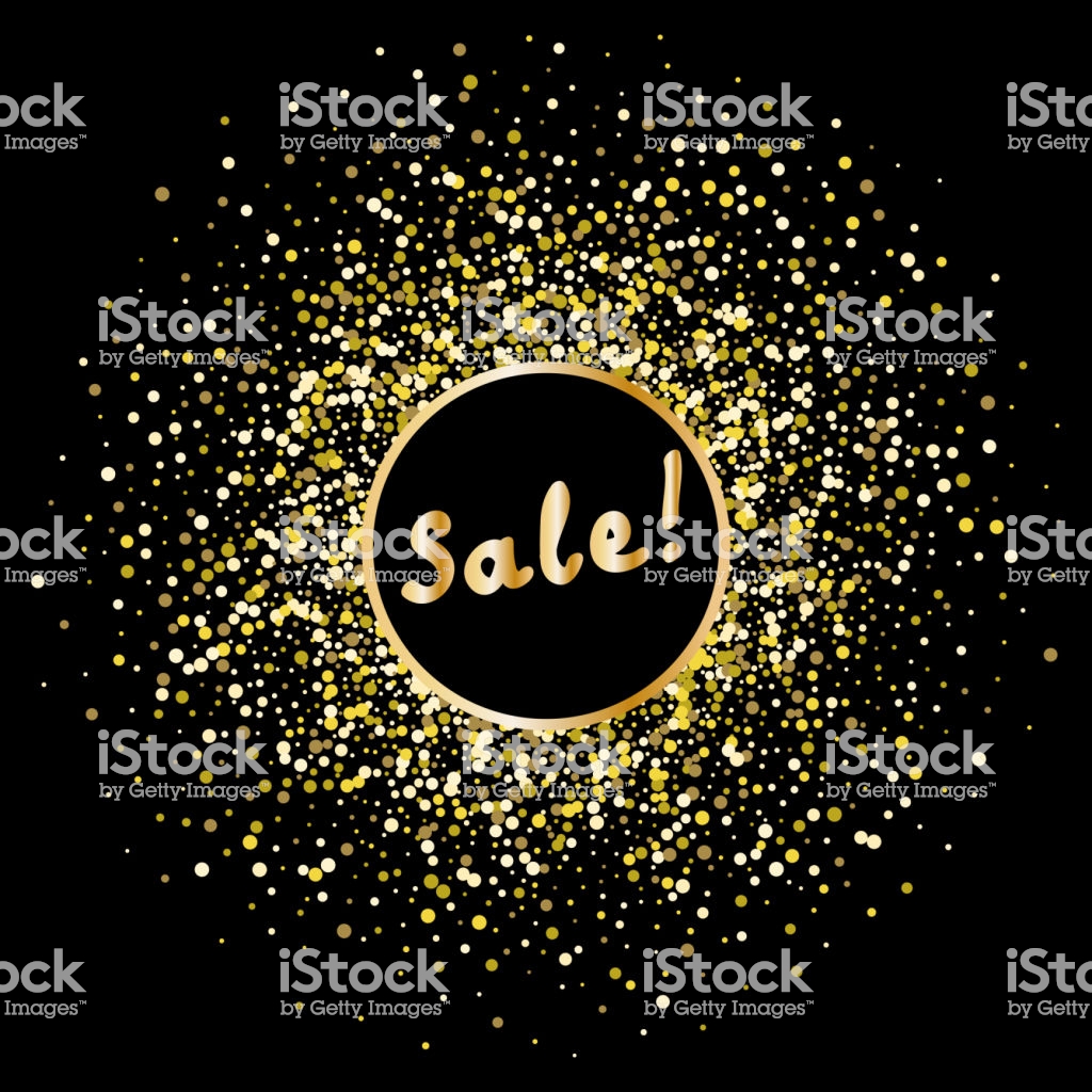 Black And Gold Background With Circle Frame Space For Text Sig