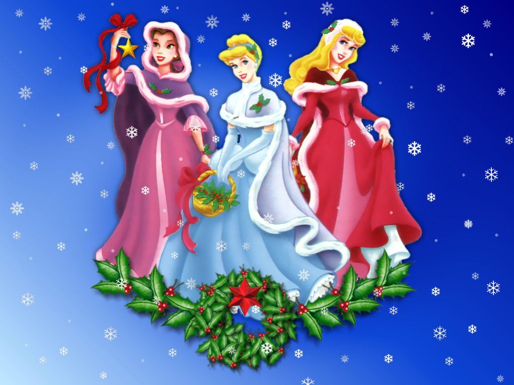 Disney Princesses At Christmas Classic Wallpaper