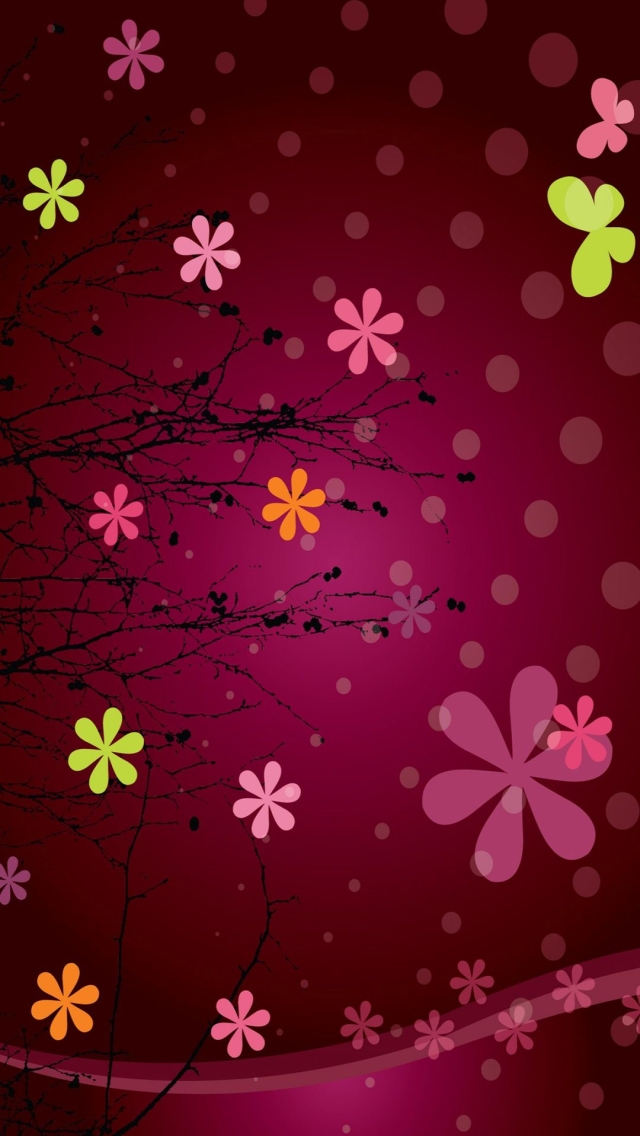 Pink Abstract Flowers iPhone 5s Wallpaper