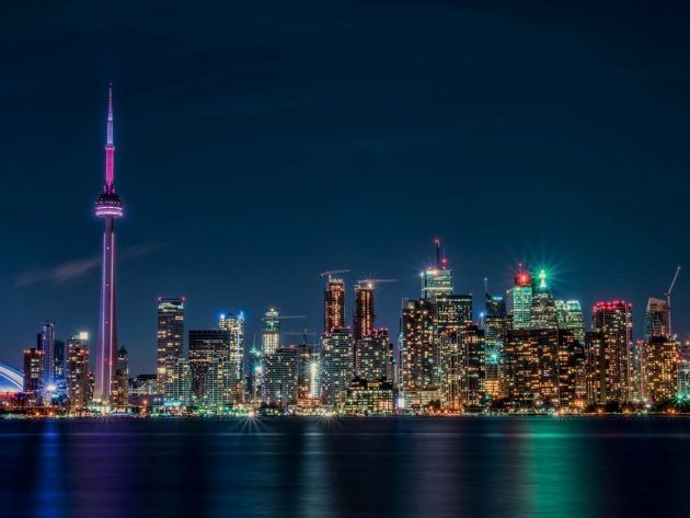 Night Toronto From Lake Ontario