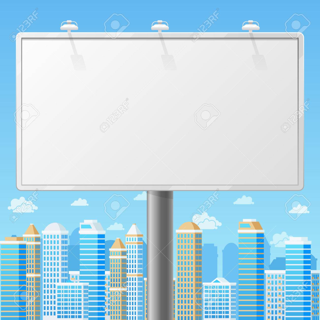 Blank Billboard With Urban Background Advertising Mercial