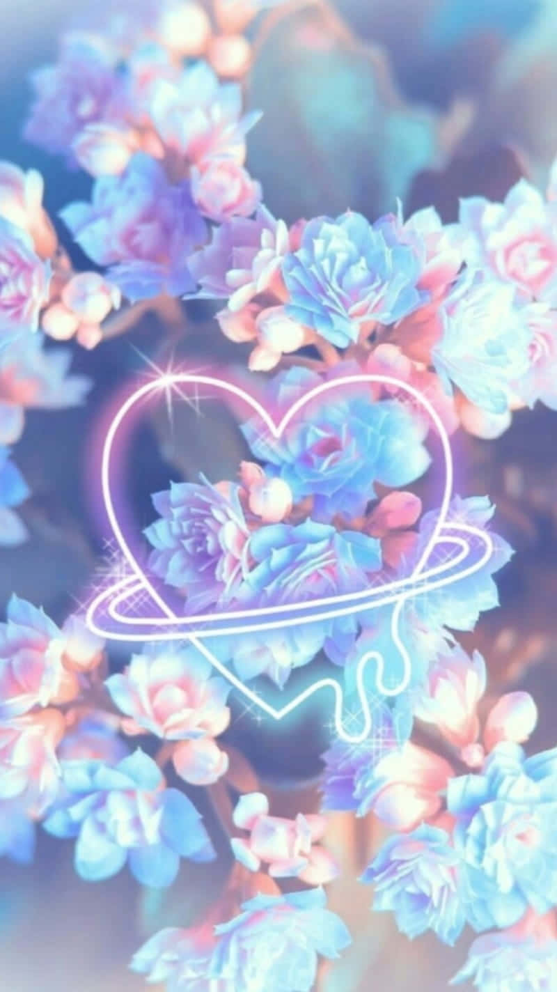 Lit Up The Night With This Dazzling Blue And Pink Neon Wallpaper