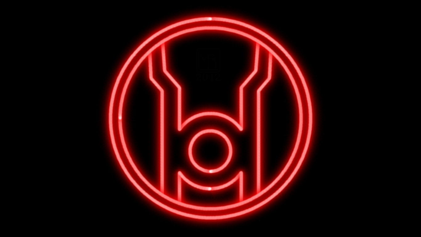 red lantern corps neon symbol wp by morganrlewis fan art wallpaper 1366x768