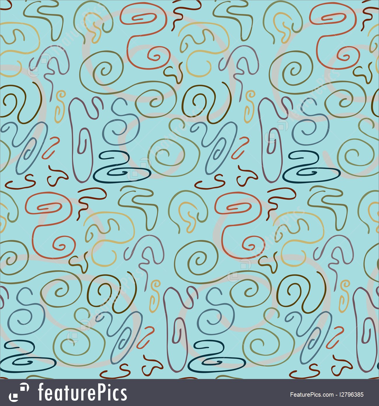 Abstract Patterns Seamless Squiggly Pattern Stock Illustration