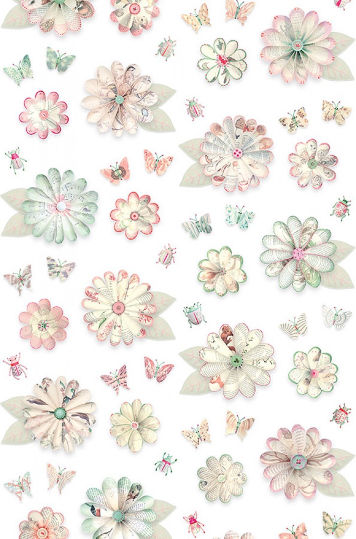 Flowers Shabby Chic Wallpaper Additional