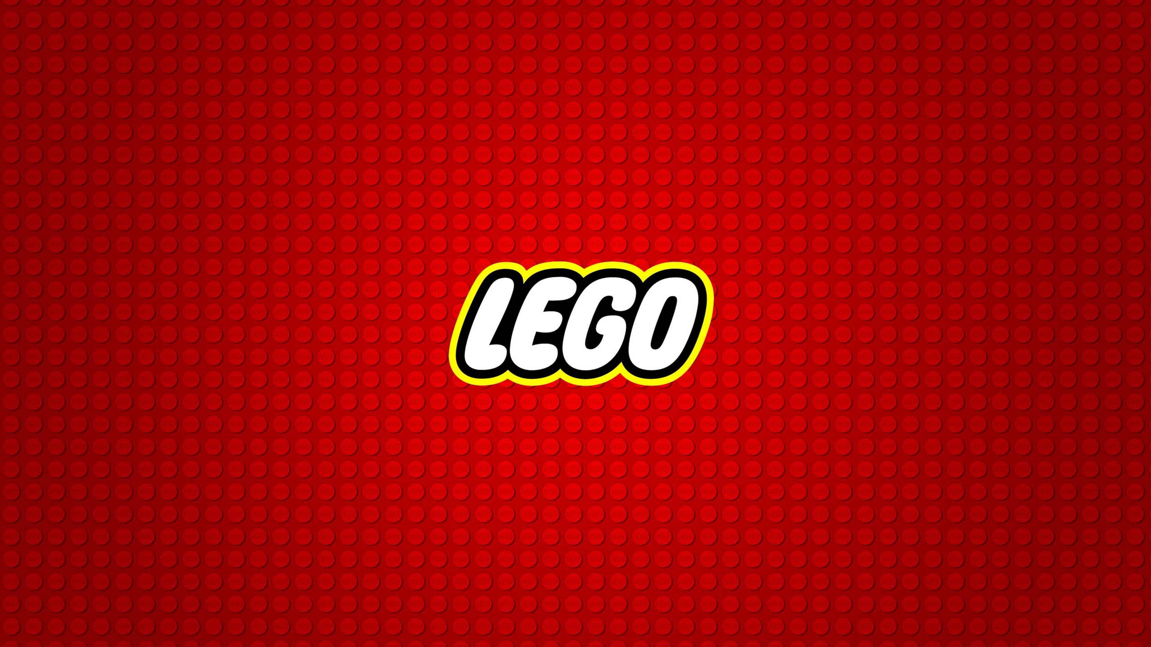 Lego Logo Red Background UHD 4k Wallpaper