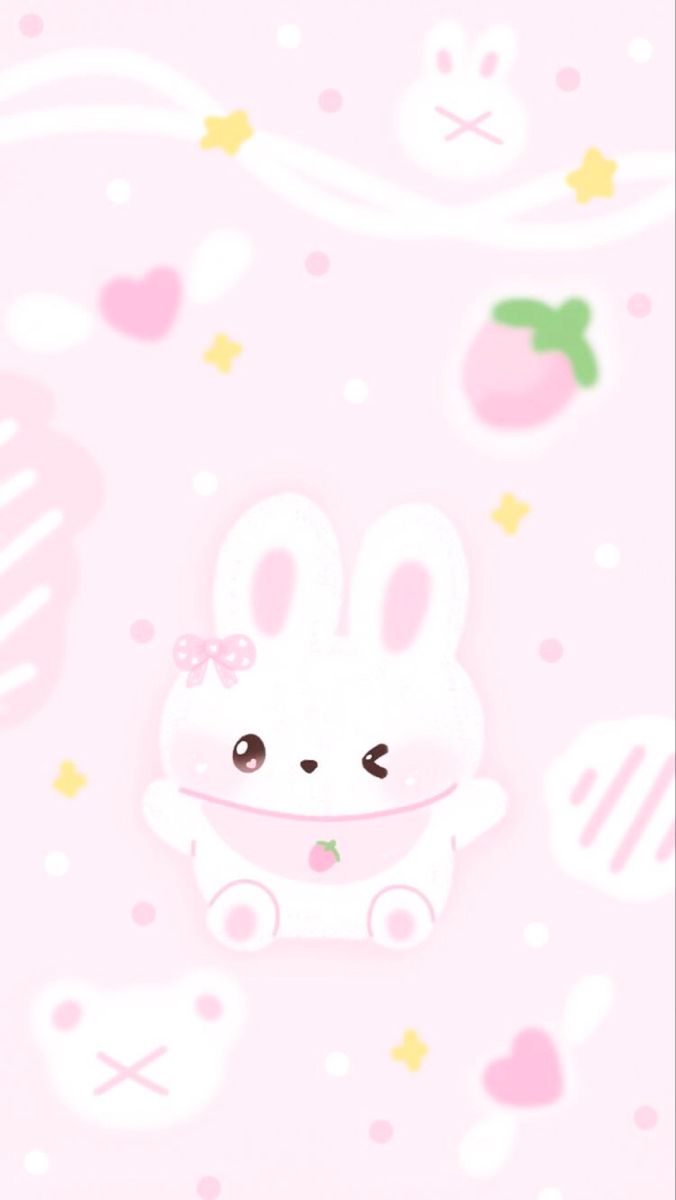 Cute Pink Bunny Wallpaper In