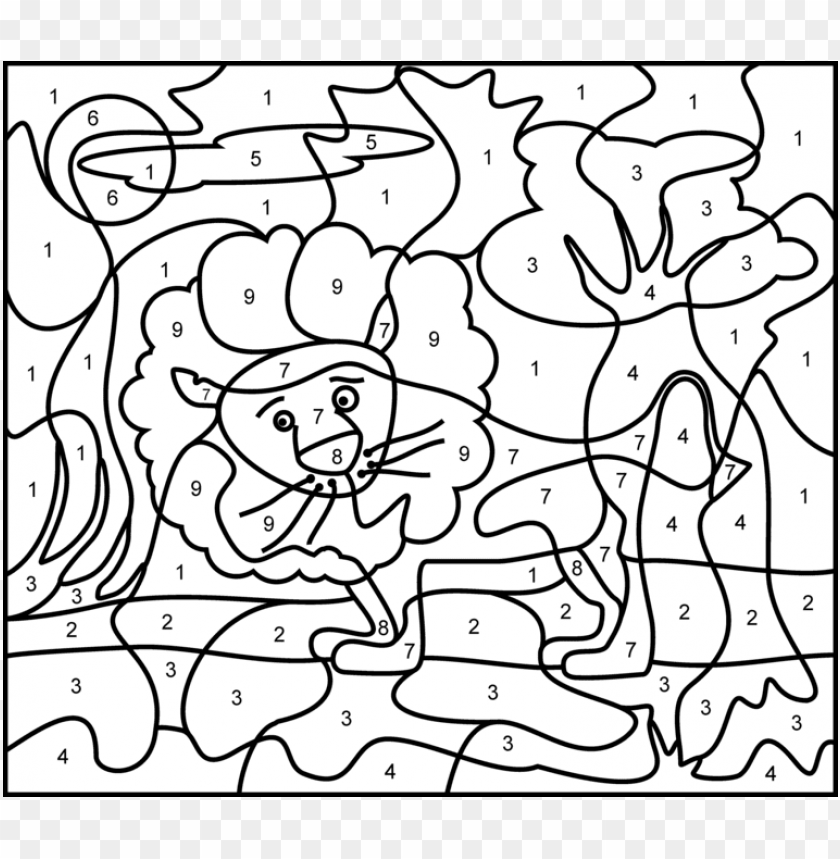 Coloring S For Teenagers Difficult Color By Number Png Image