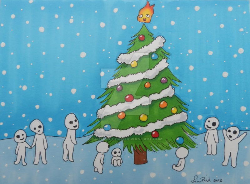 Studio Ghibli Christmas cards set 3 of 4 by LadyNin Chan
