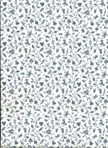 Federal Blue Gray Small Print Floral And Heart Wallpaper Pattern Dc72