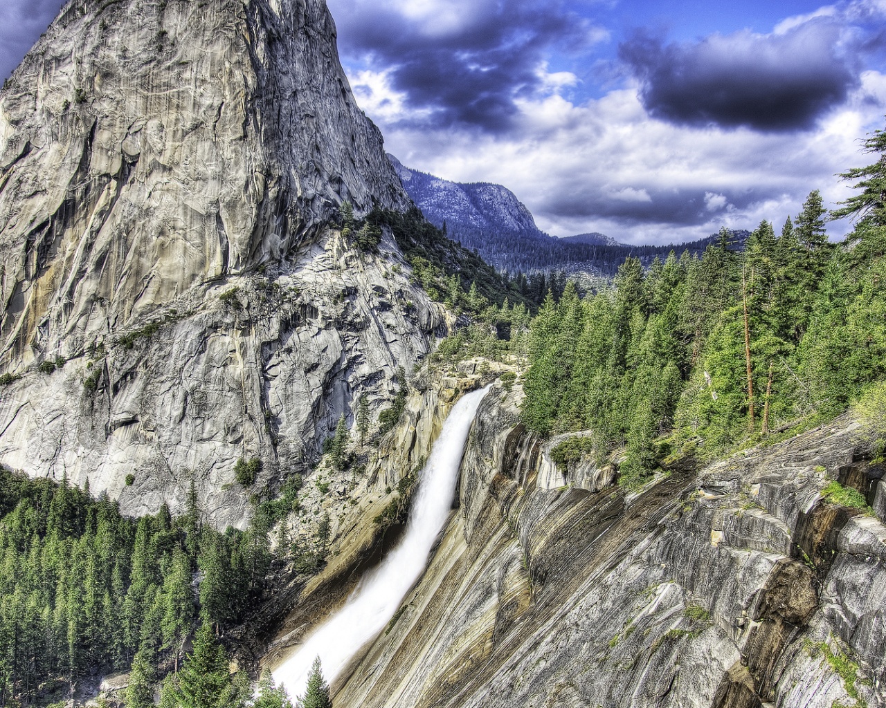 Nevada Falls Yosemite Mountain Desktop Pc And Mac Wallpaper