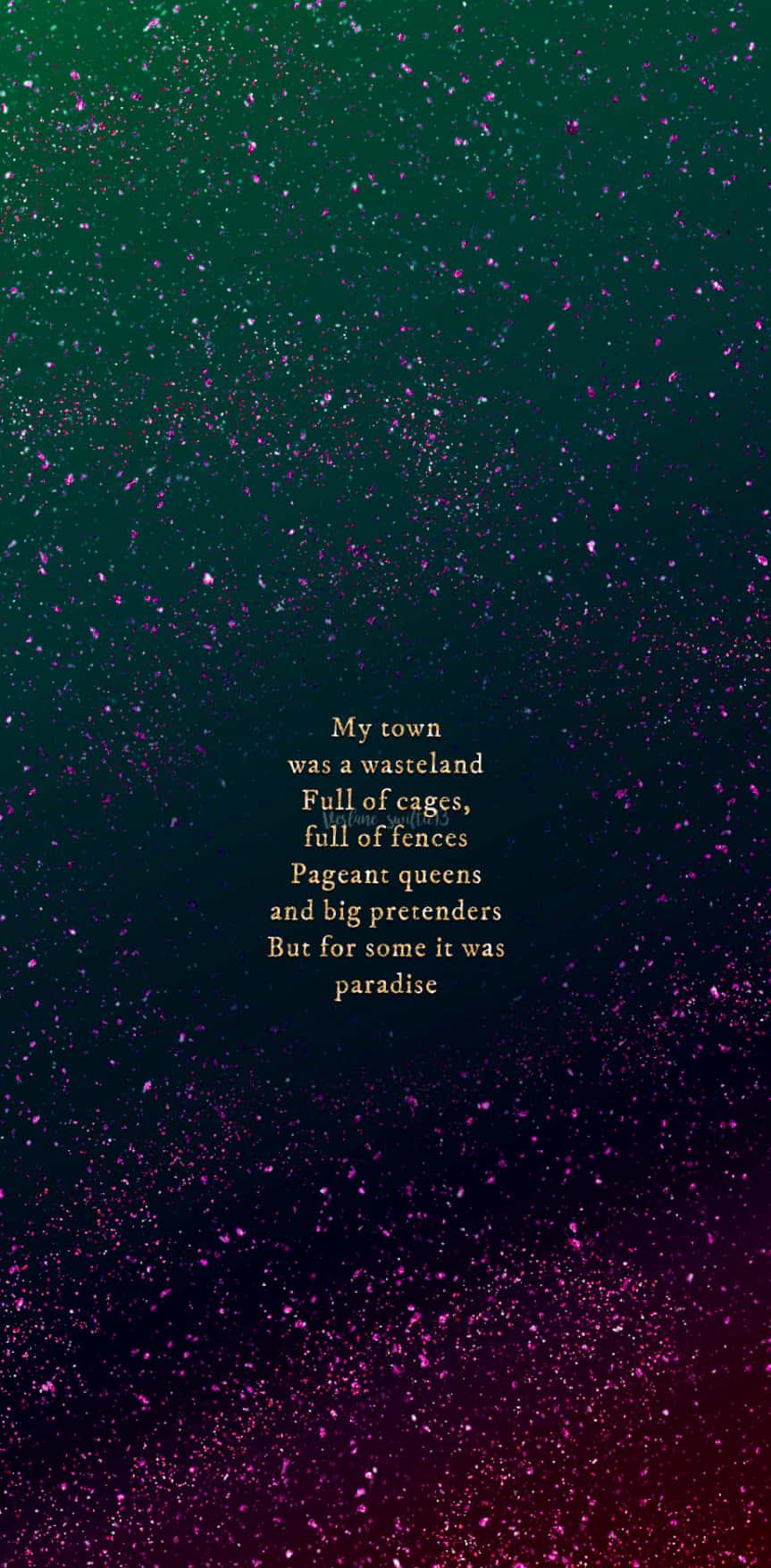 Taylor Swift Lyrics With Purple Stars Wallpaper