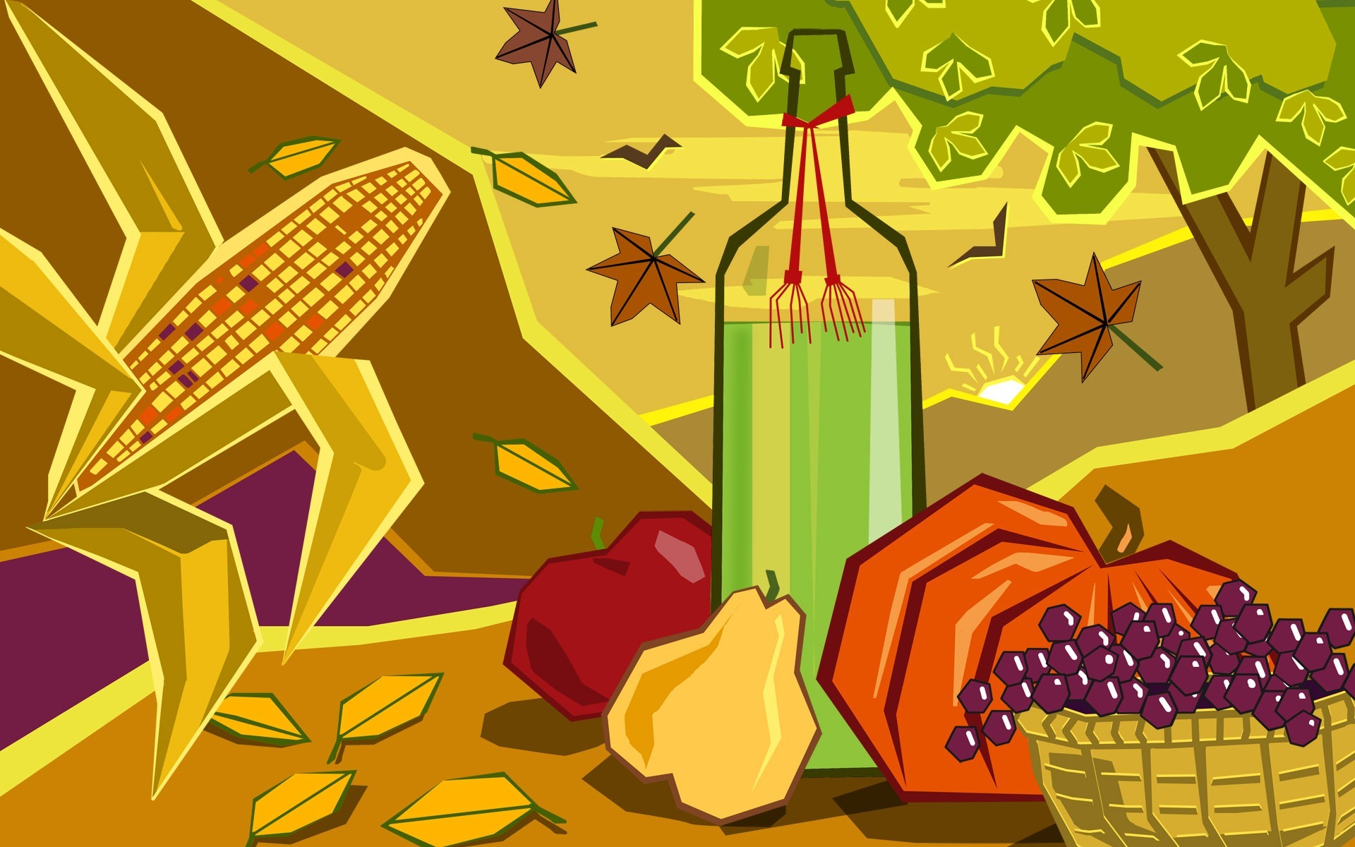 Thanksgiving Day Cartoon HD Wallpaper Res