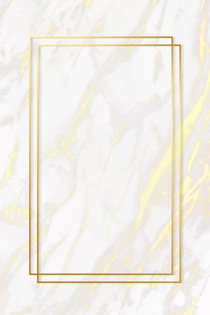 Rectangle Gold Frame On White Marble Texture Background Vector