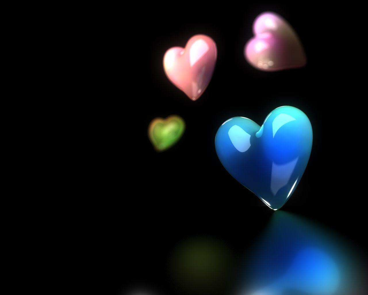 Hearts With Black Backgrounds 1280x1024