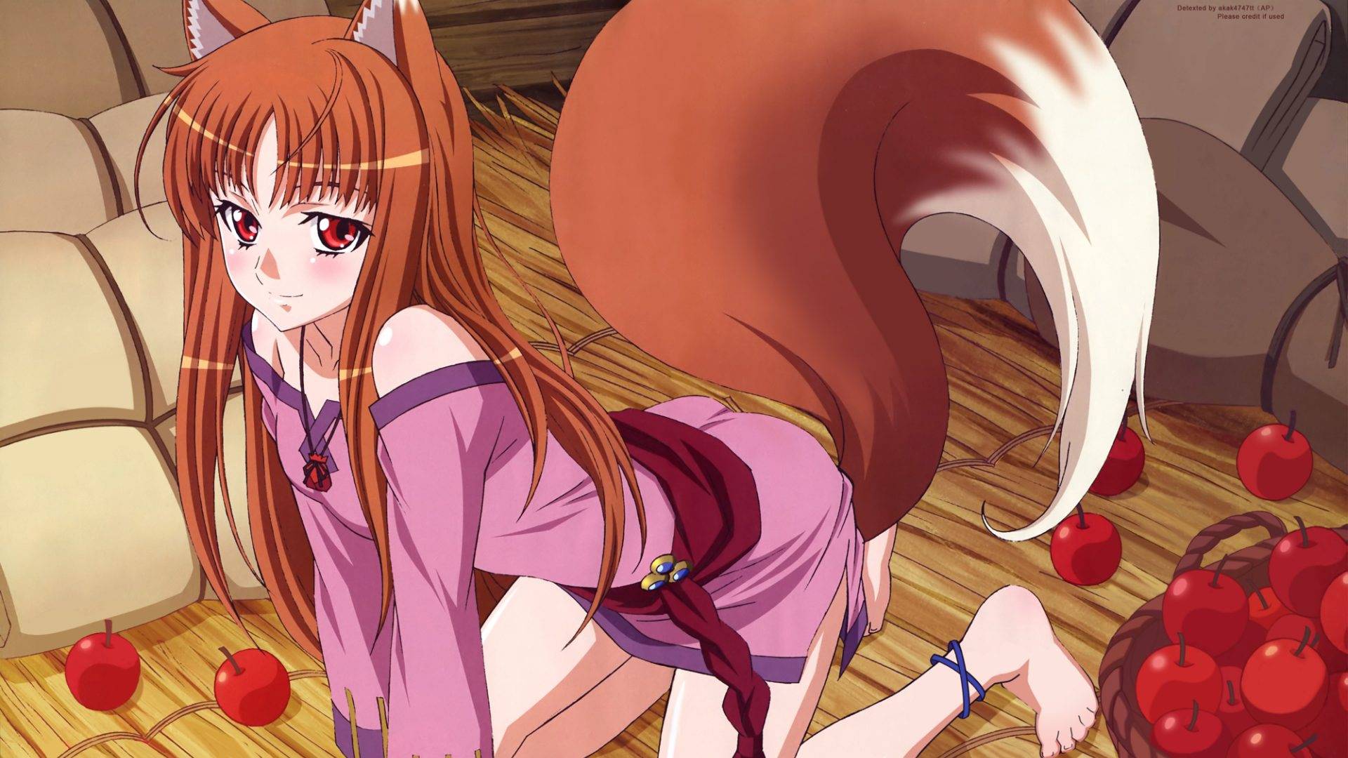 Holo And Apples Spice Wolf Wallpaper