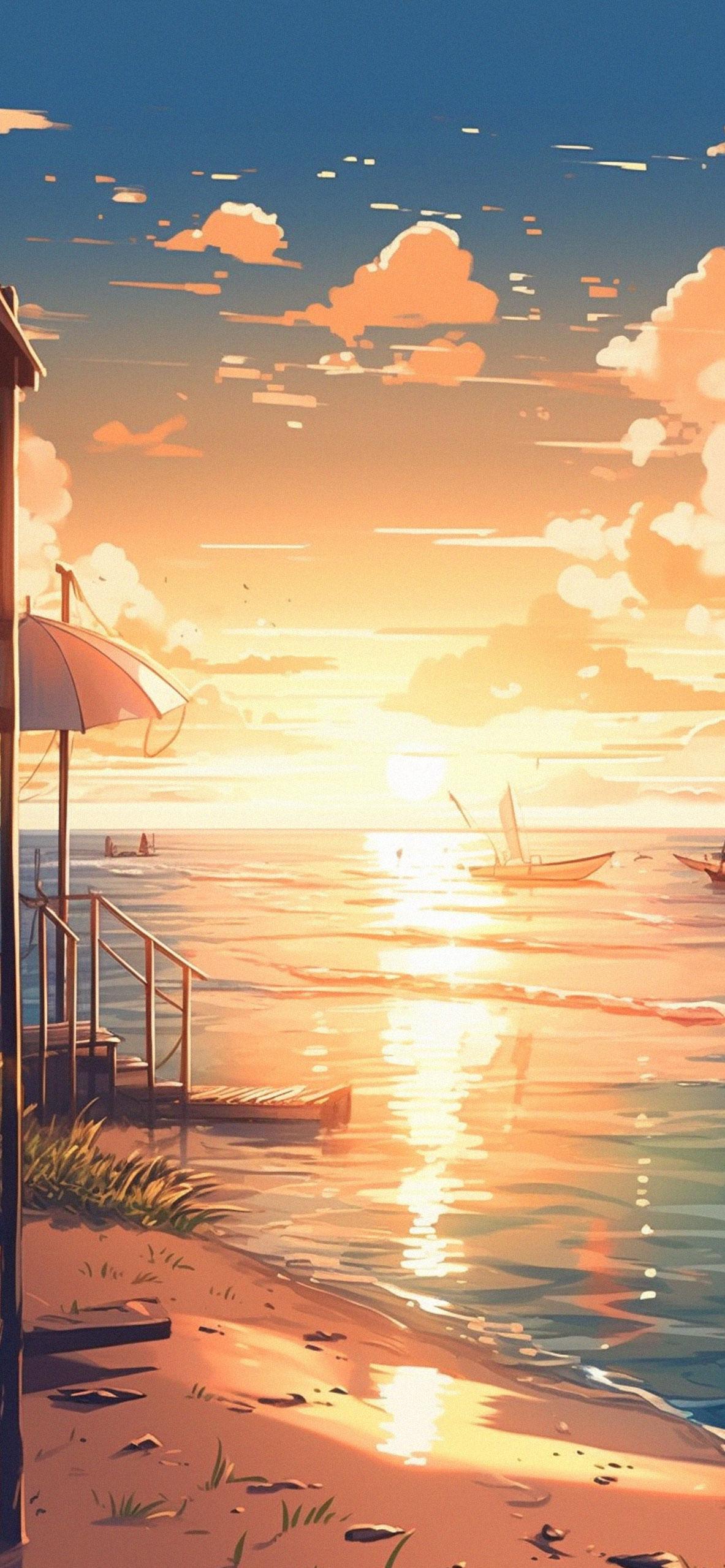 Beautiful Sunset On The Beach Wallpaper Summer 4k