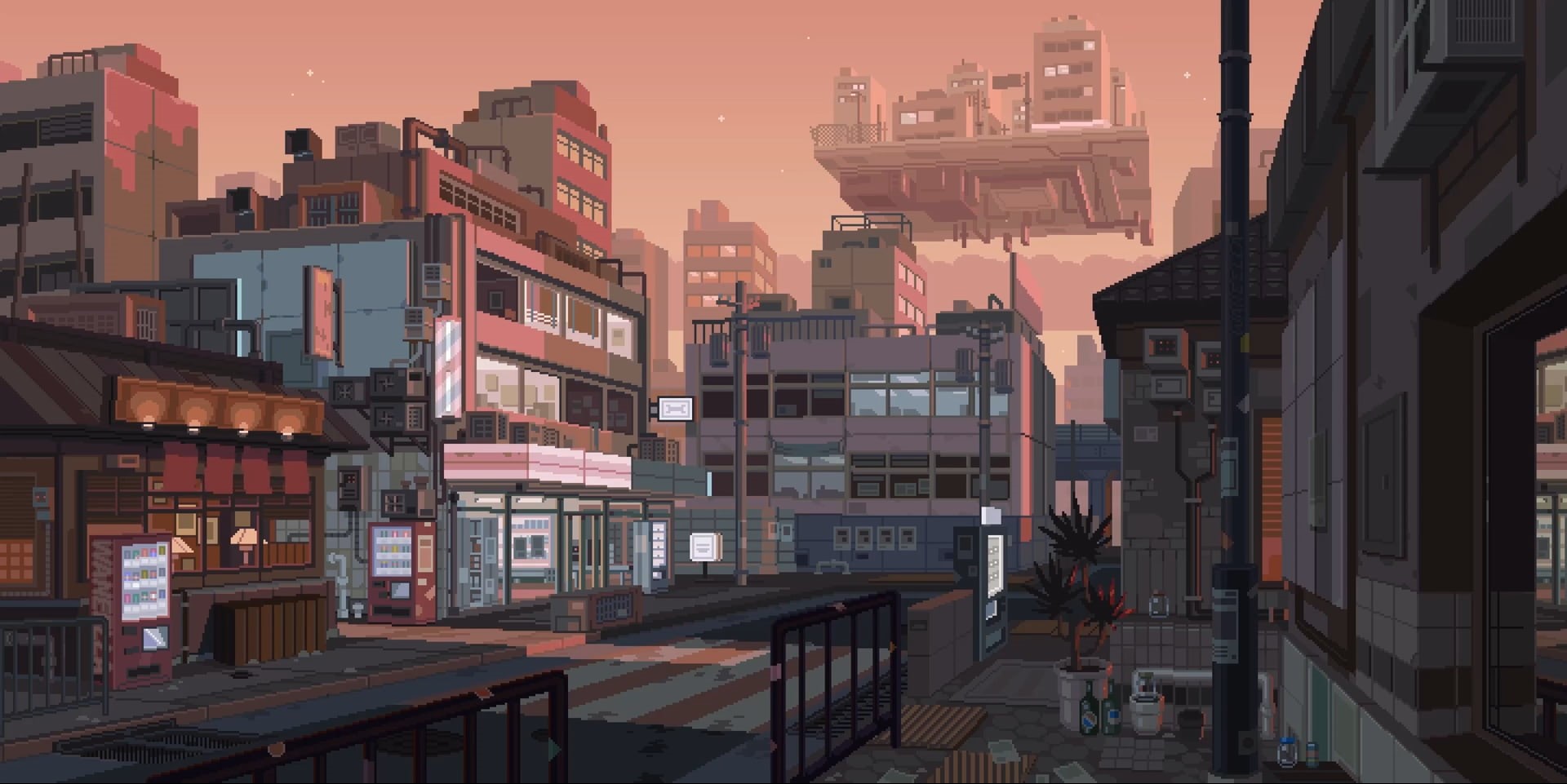 Pixel Art Town City Waneella 1080p Wallpaper