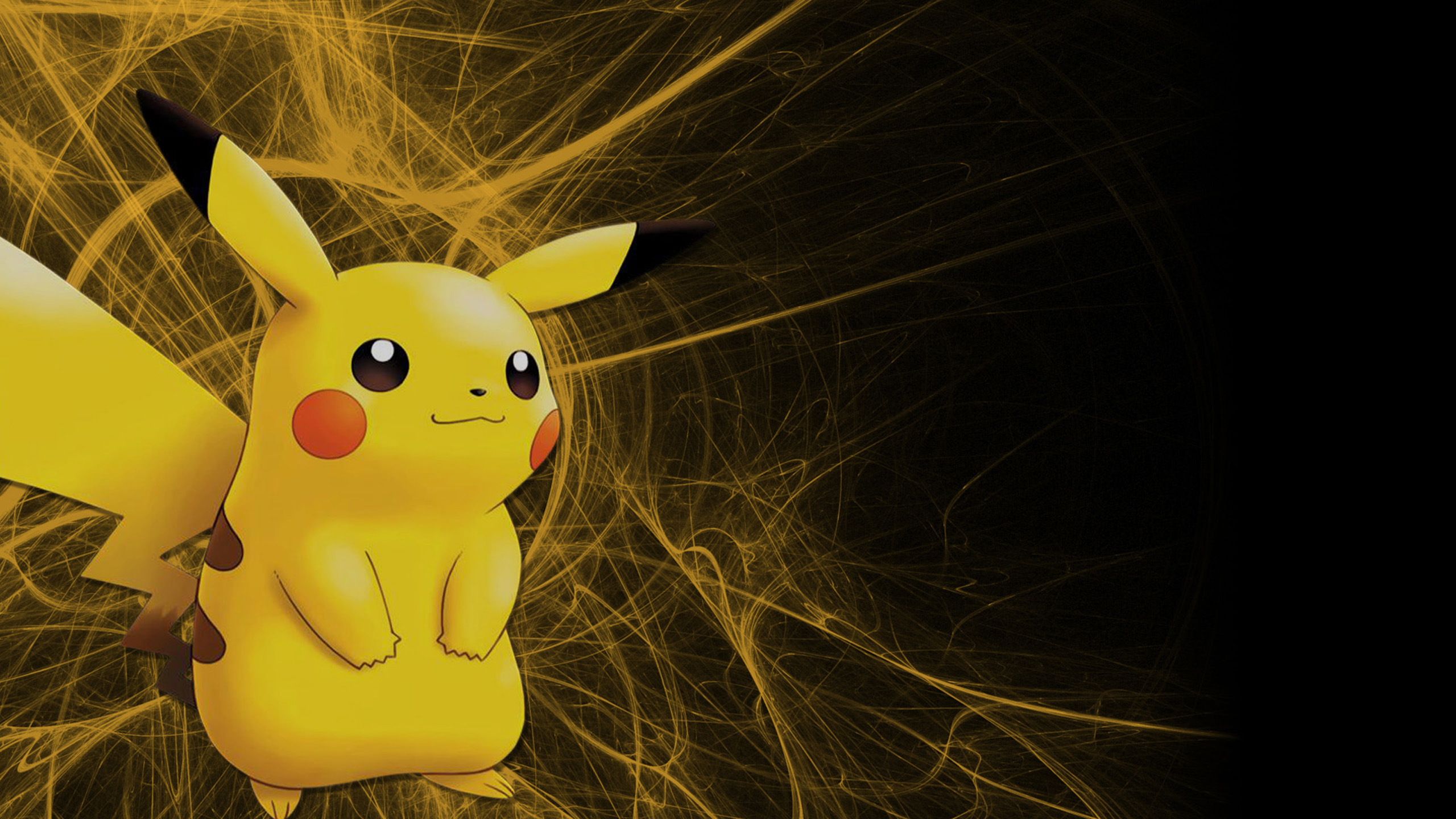 Pikachu on a dark gold background