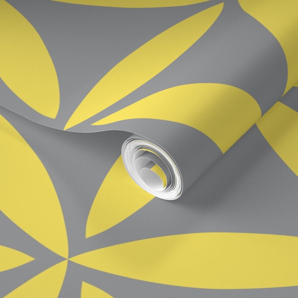 Grey And Yellow Abstract Geometric Wallpaper