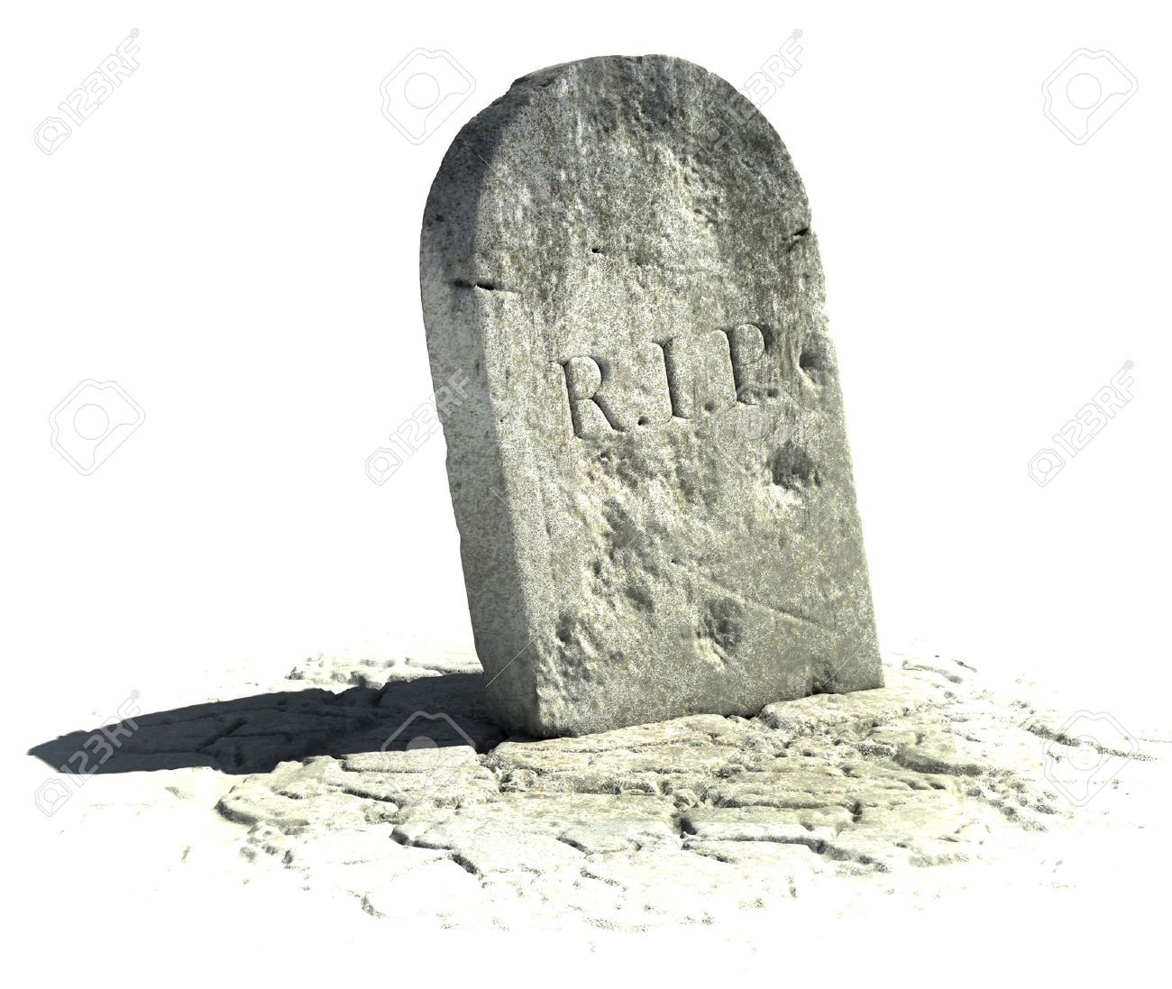 Gravestone On The White Background Stock Photo Picture And